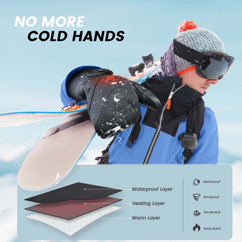 VELAZZIO Heated Mittens Glove for Men Women, Rechargeable Electric Battery Heated Gloves for Winter Ski Snowboarding Hunting Fishing